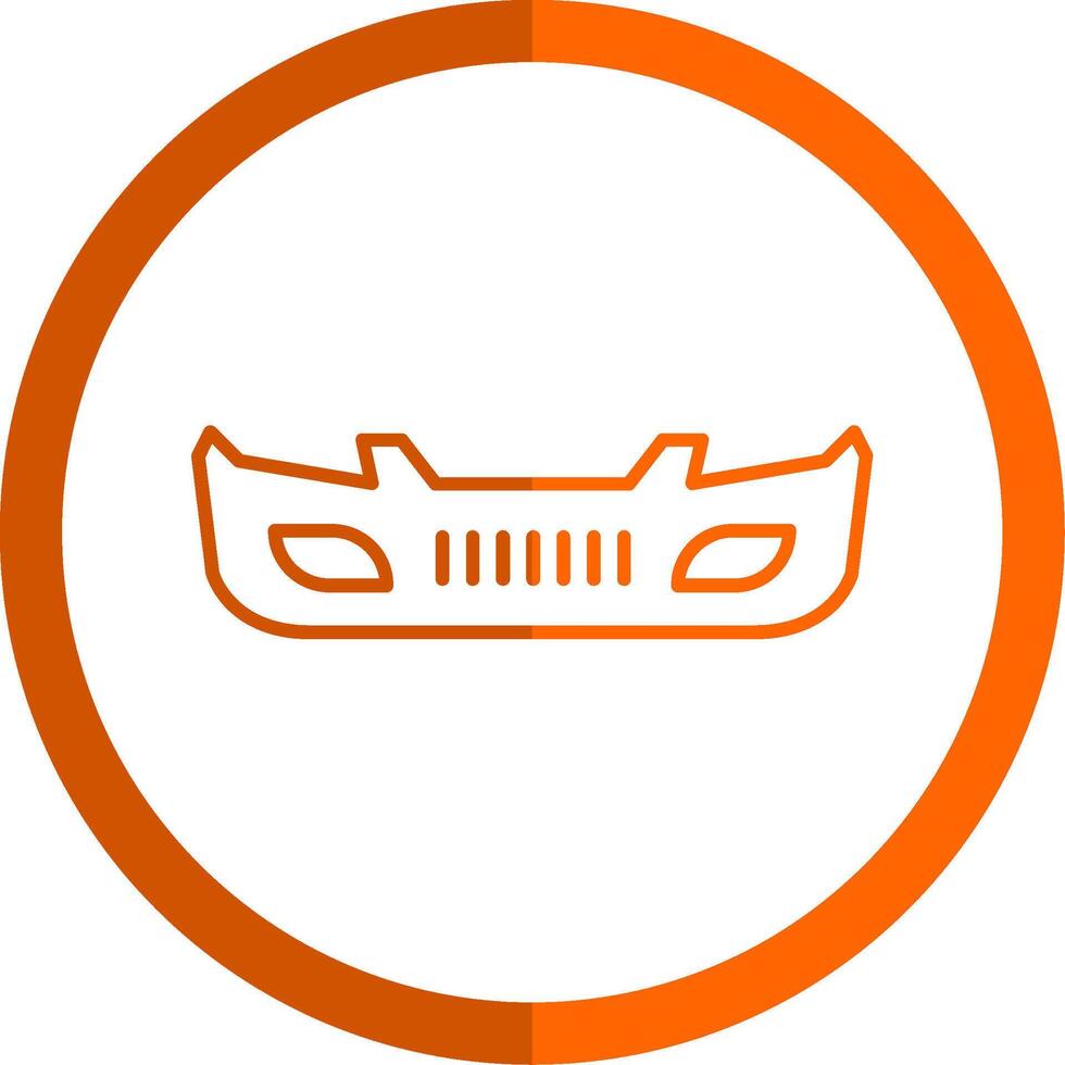 Bumper Line Orange Circle Icon vector