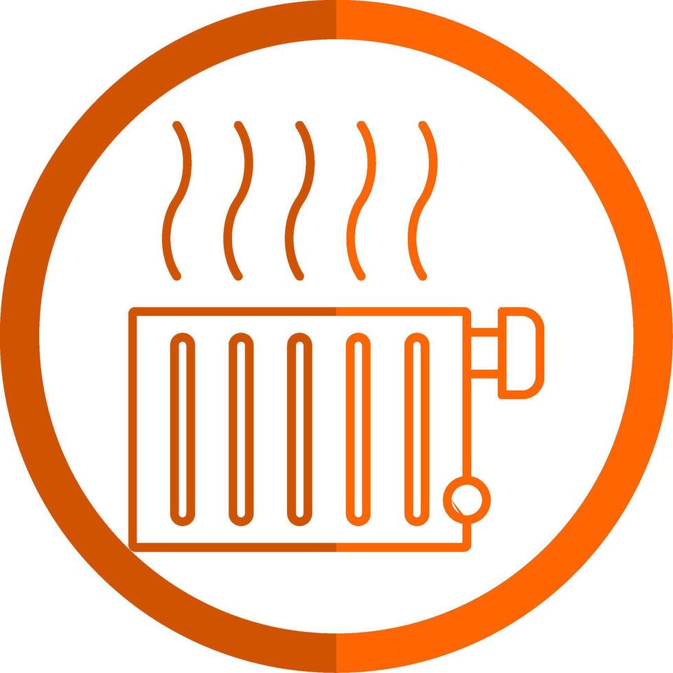 Radiator Line Orange Circle Icon vector