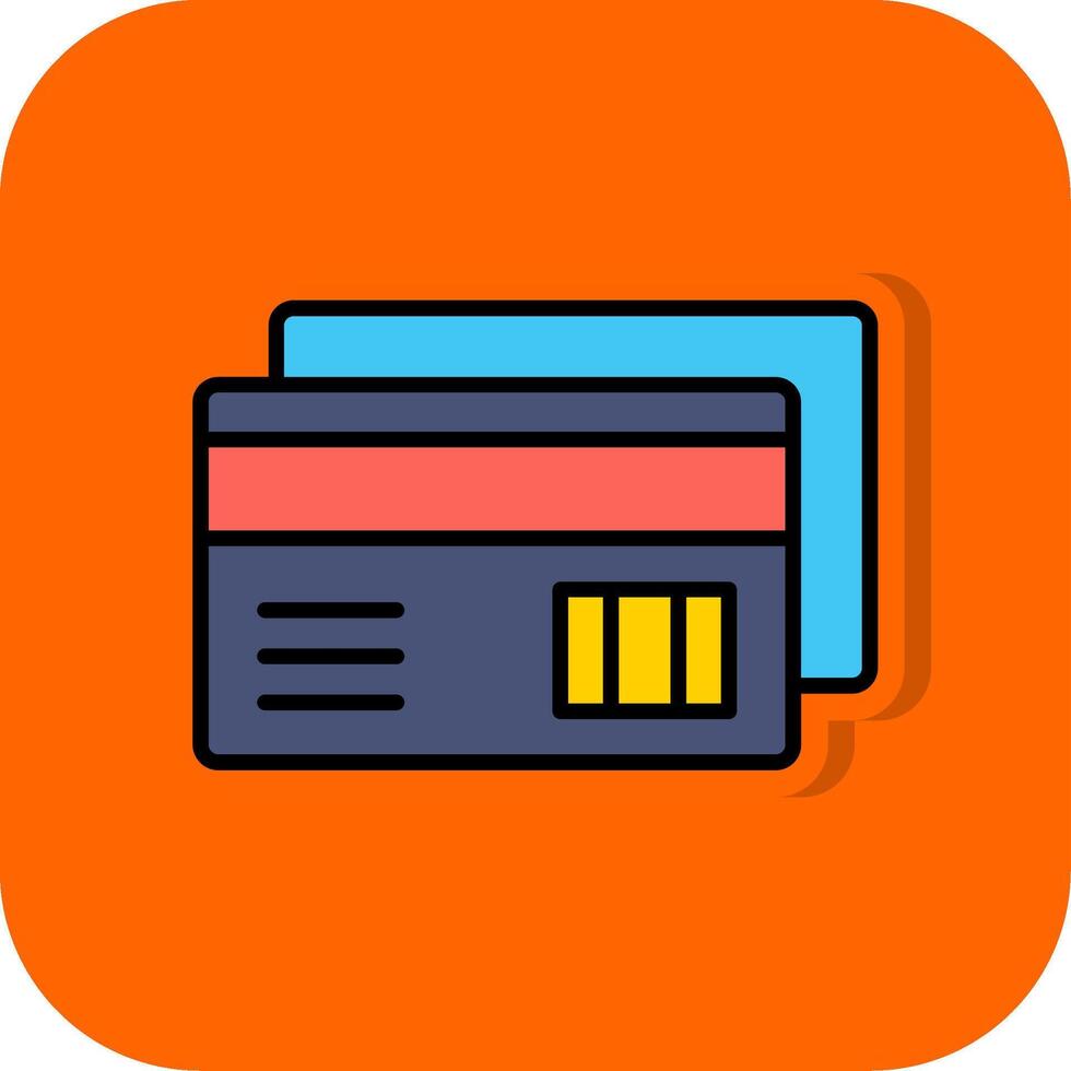 Credit Card Payment Filled Orange background Icon vector