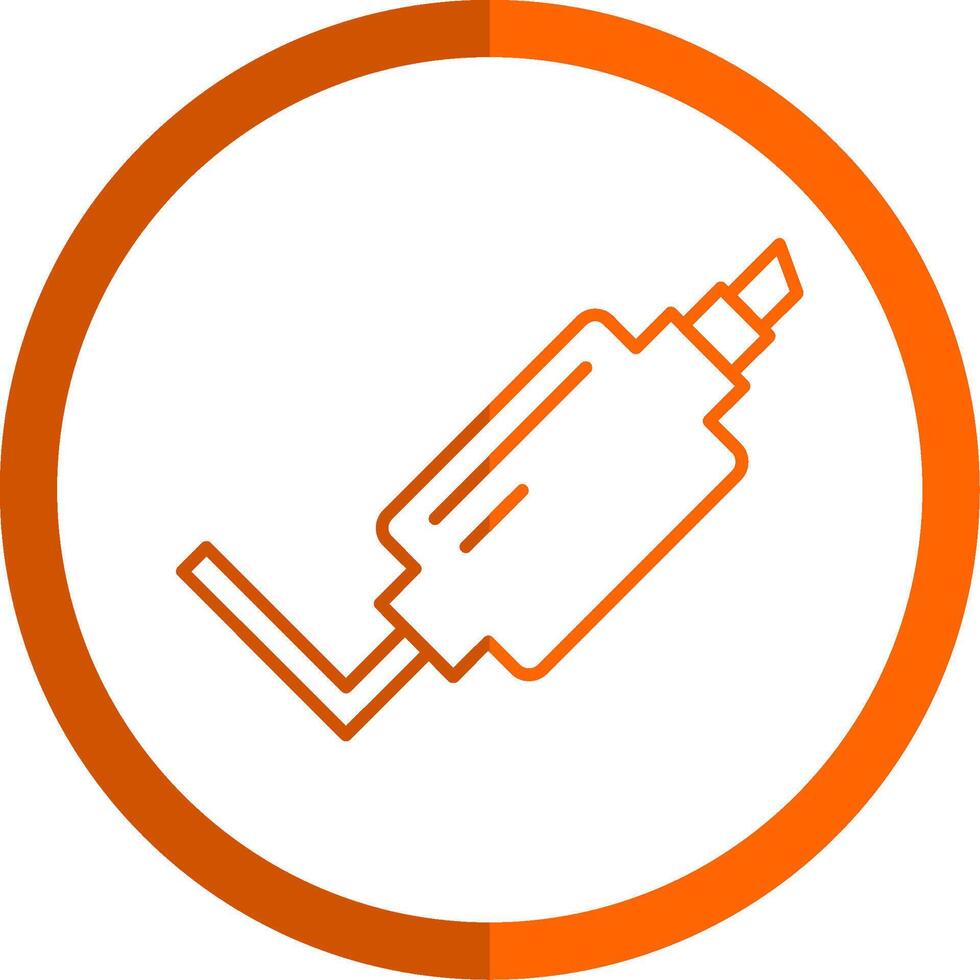 Exhaust Pipe Line Orange Circle Icon vector