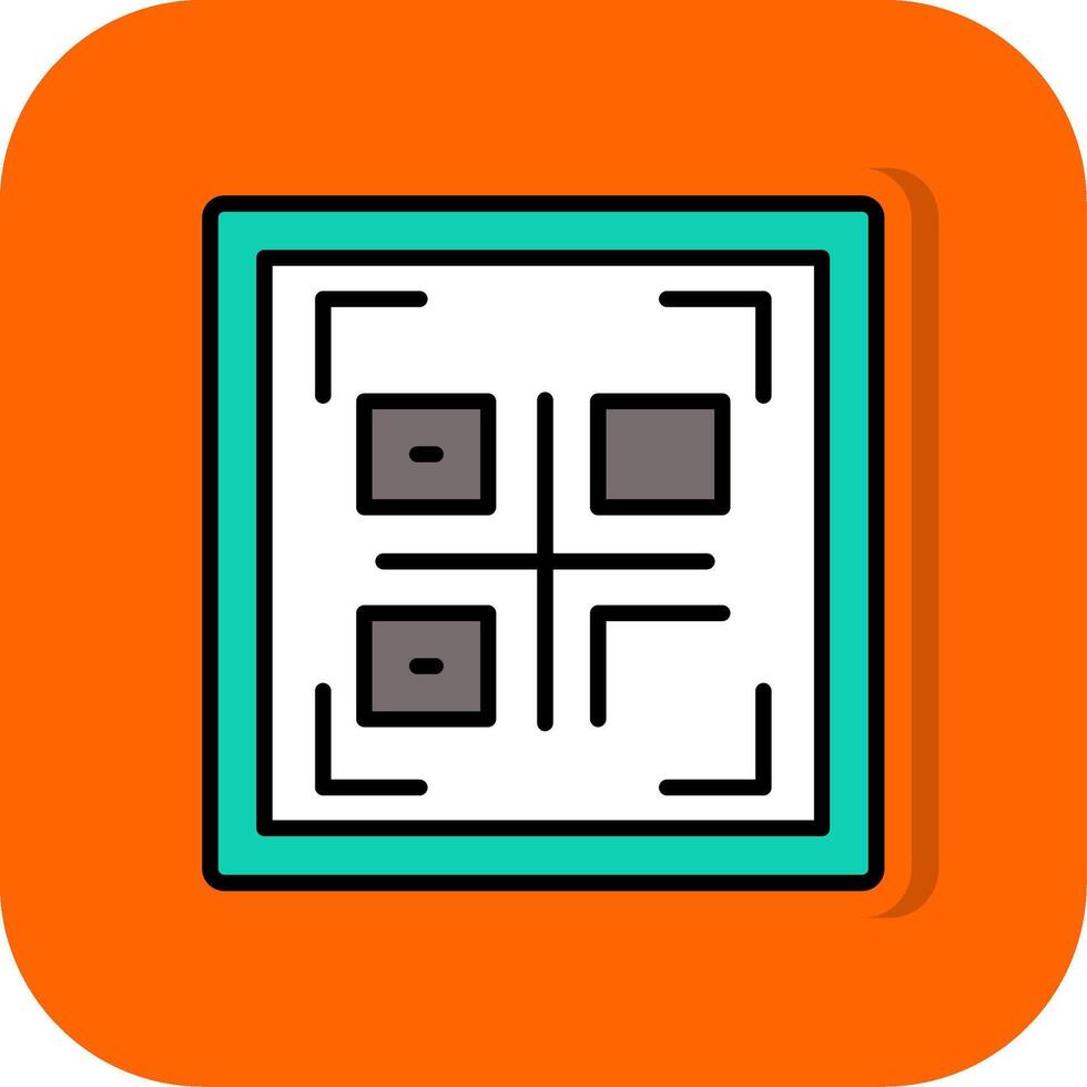 Qr Code Filled Orange background Icon vector