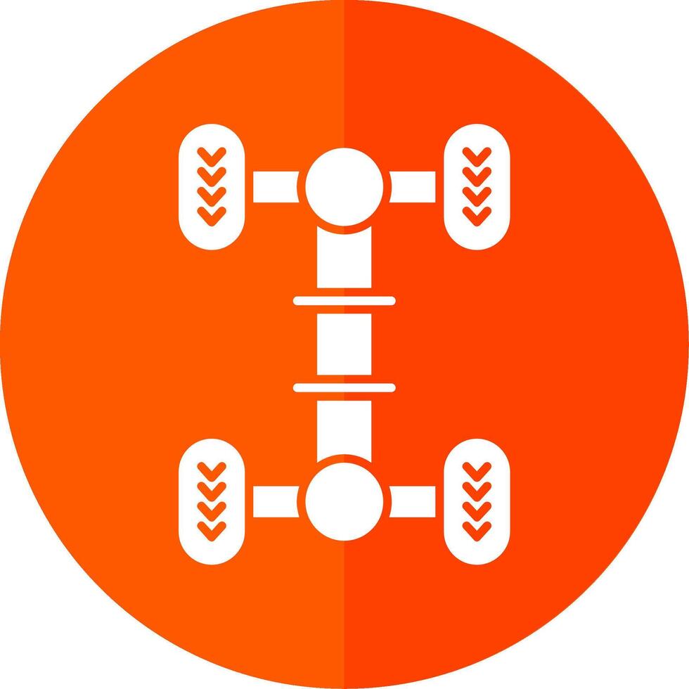 Chassis Glyph Red Circle Icon vector