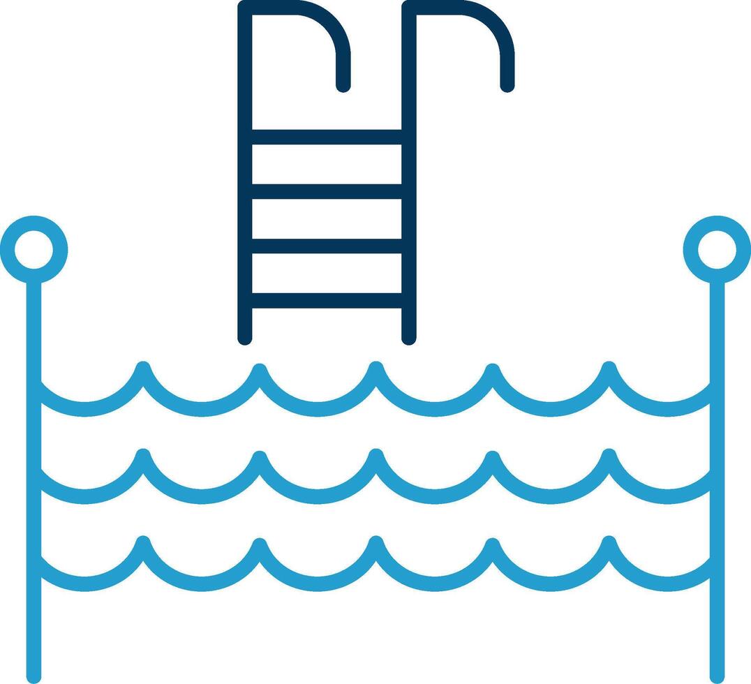 Swimming Pool Line Blue Two Color Icon vector