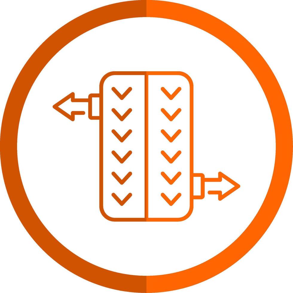 Wheel Alignment Line Orange Circle Icon vector