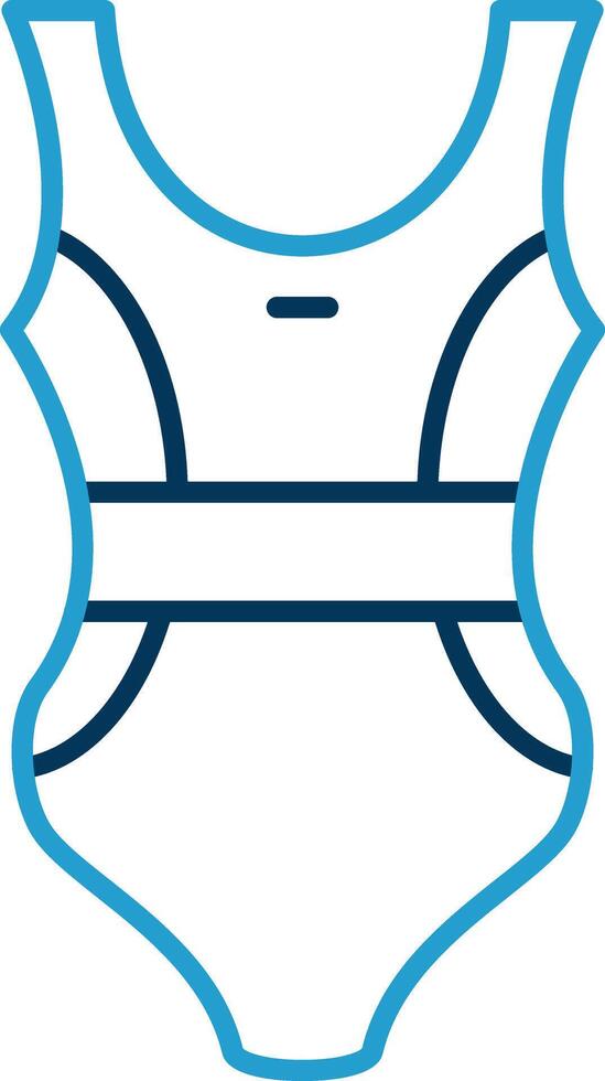 Swimsuit Line Blue Two Color Icon vector