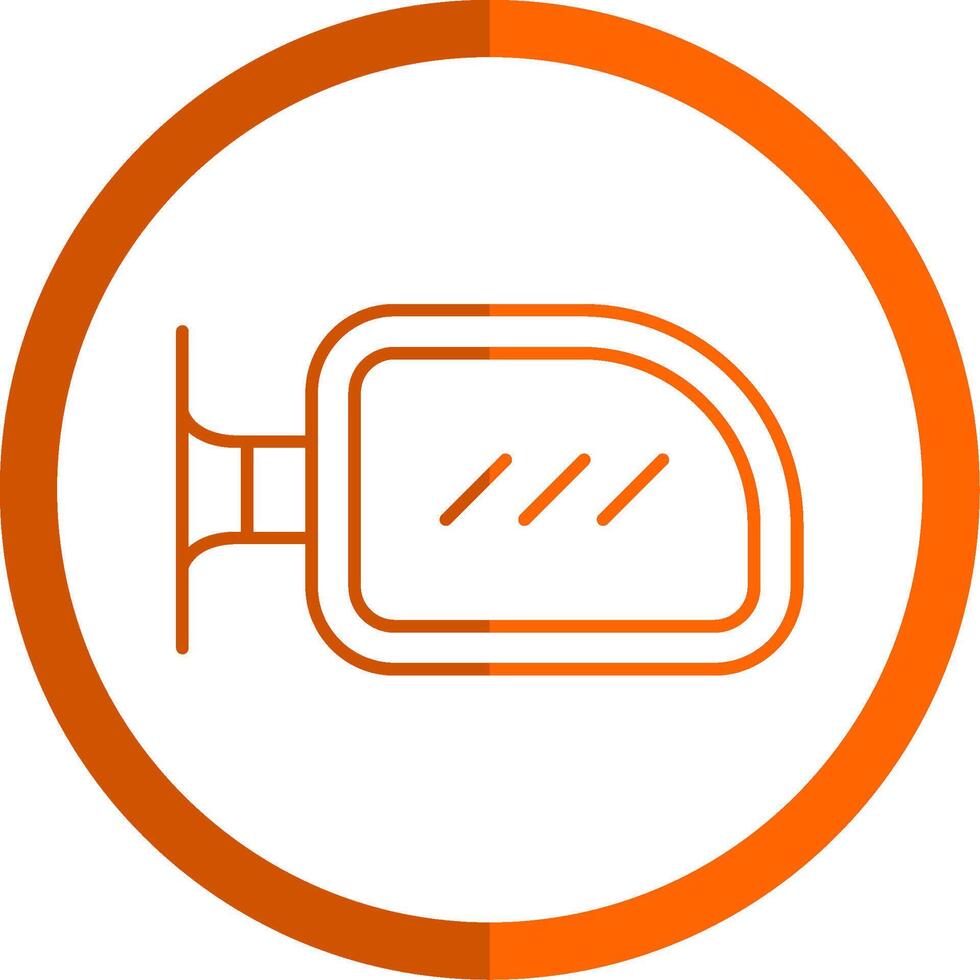 Side Mirror Line Orange Circle Icon vector