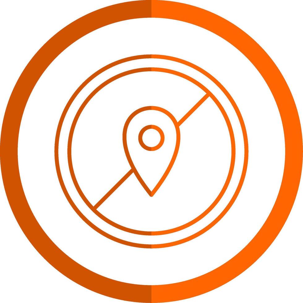 Avoid Line Orange Circle Icon vector