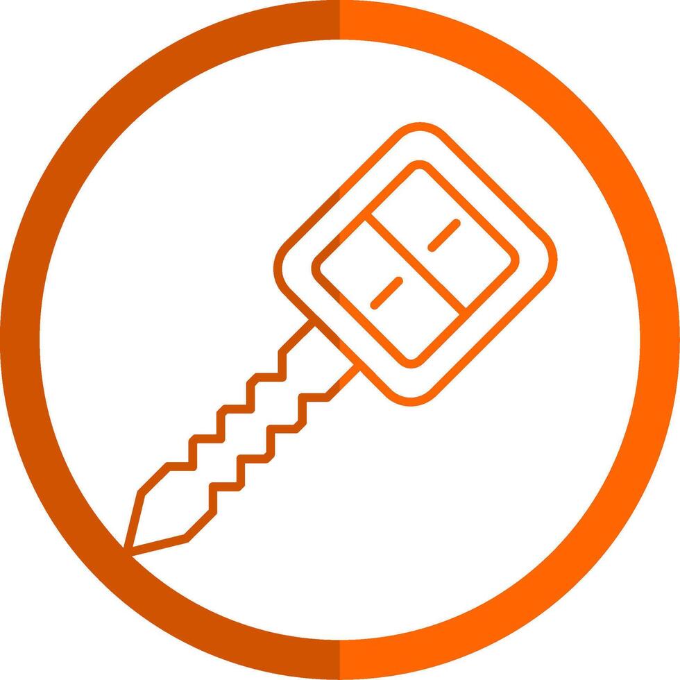 Car Key Line Orange Circle Icon vector