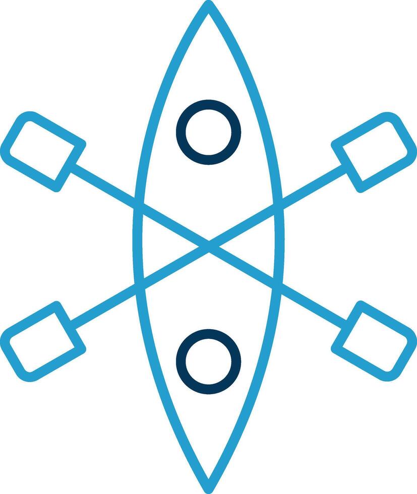 Kayak Line Blue Two Color Icon vector