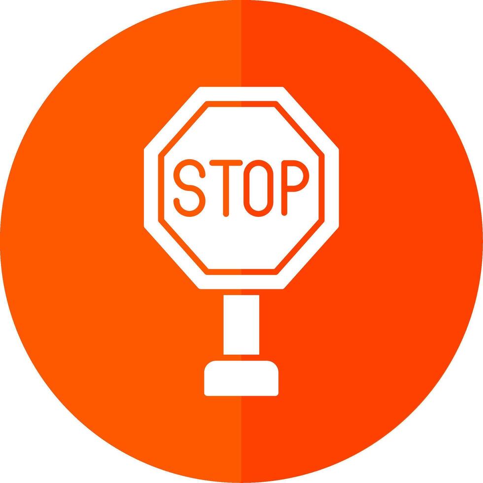 Stop Glyph Red Circle Icon vector