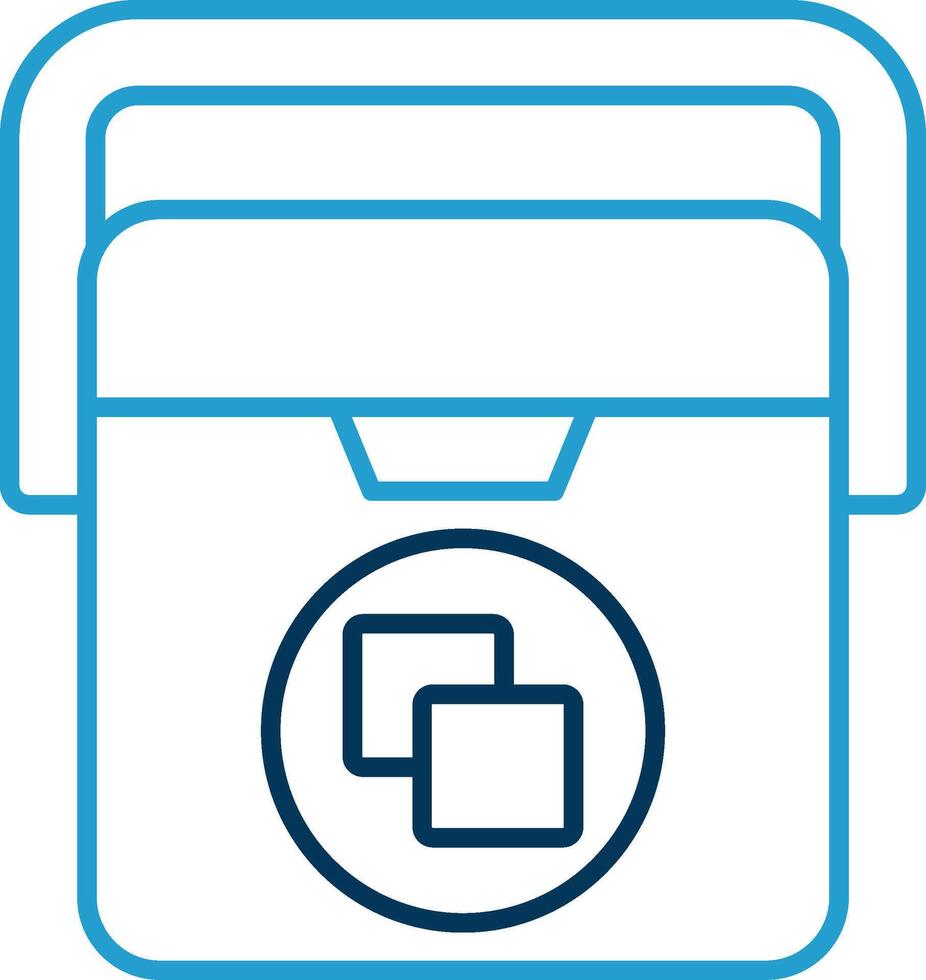 Ice Box Line Blue Two Color Icon vector