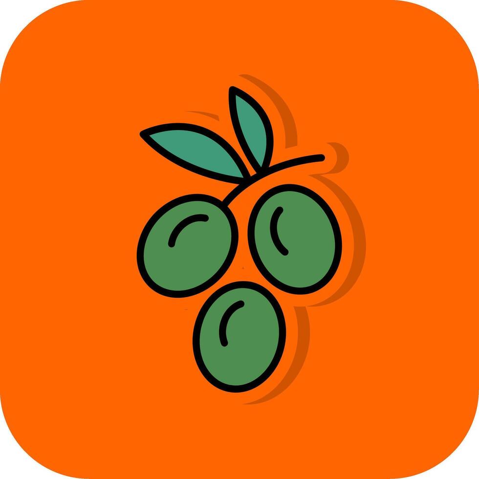 Olive Filled Orange background Icon vector