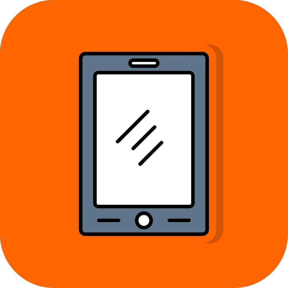 Tablet Filled Orange background Icon vector