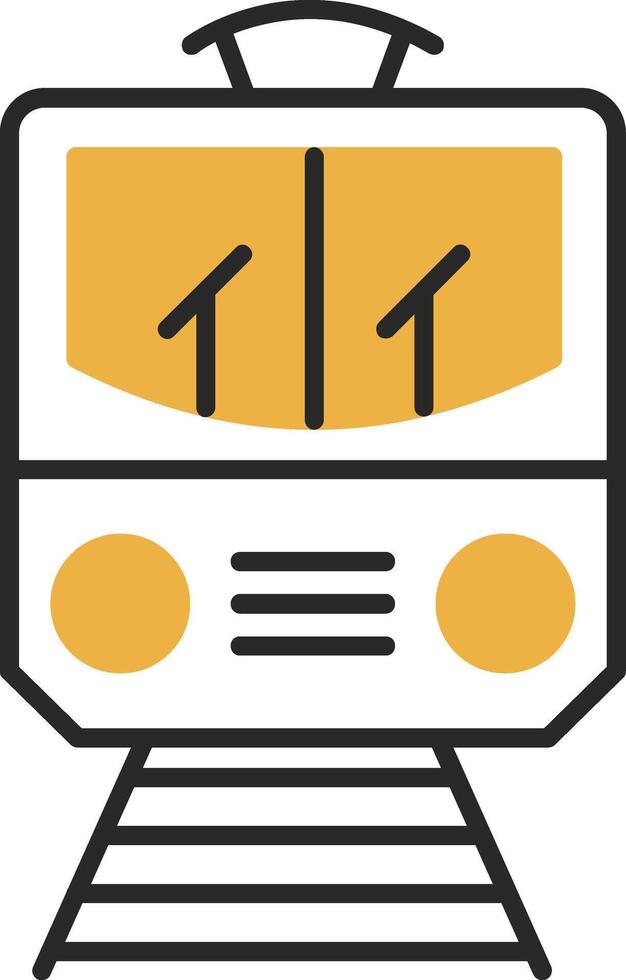 Train Skined Filled Icon vector