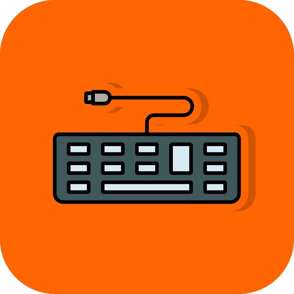 Keyboard Filled Orange background Icon vector