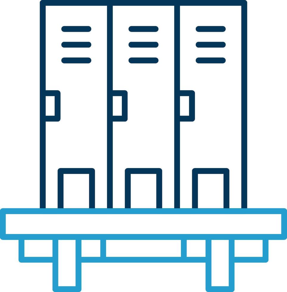 Lockers Line Blue Two Color Icon vector