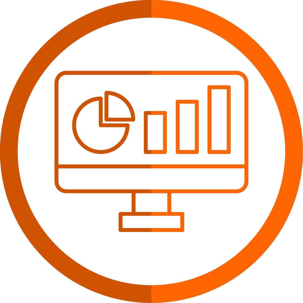Dashboard Line Orange Circle Icon vector