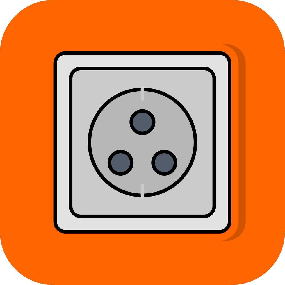 Wall Socket Filled Orange background Icon vector
