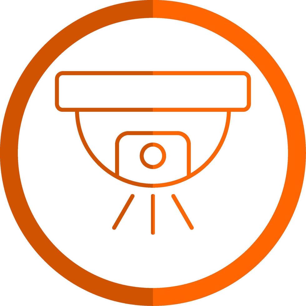 Monitoring Line Orange Circle Icon vector