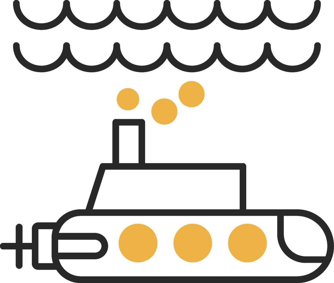 Submarine Skined Filled Icon vector