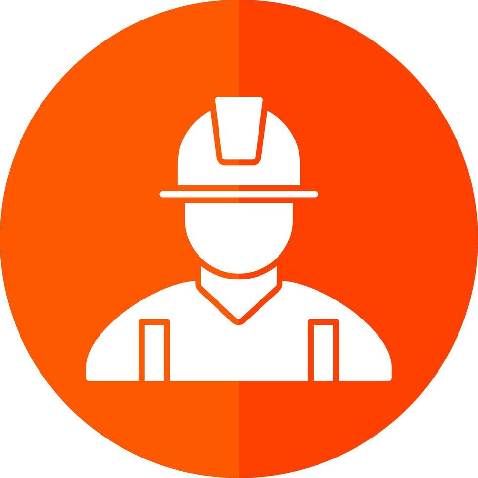 Engineer Glyph Red Circle Icon vector