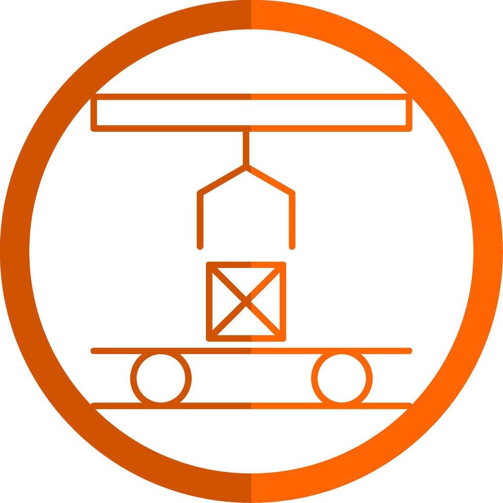 Mass Production Line Orange Circle Icon vector
