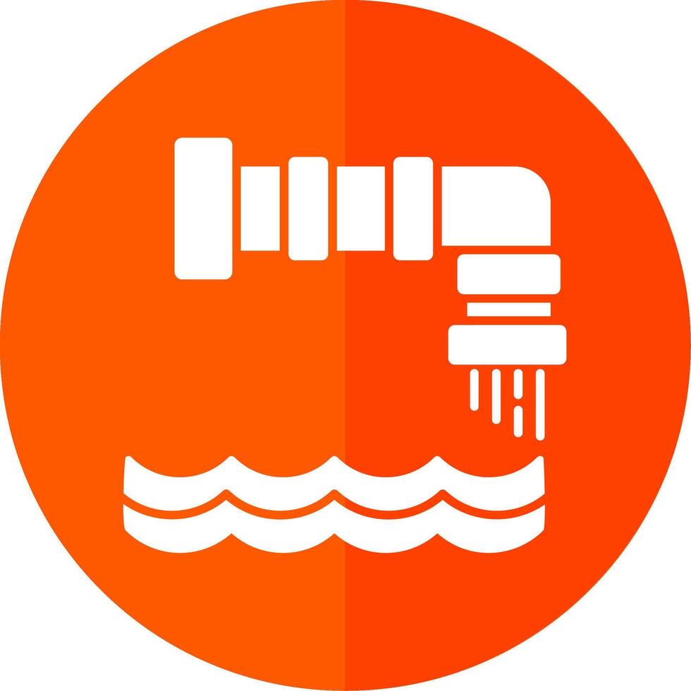 Water Pollution Glyph Red Circle Icon vector