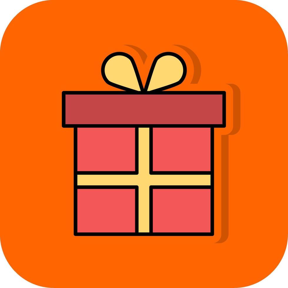 regalo lleno naranja antecedentes icono vector