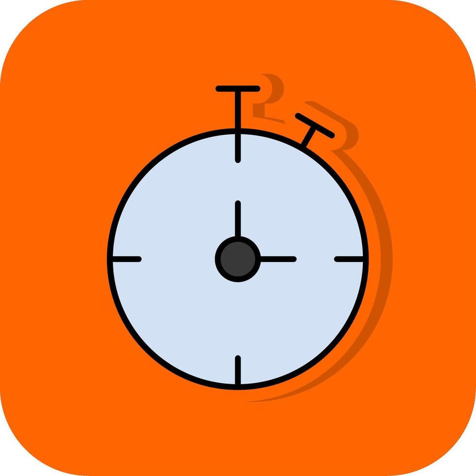 Chronometer Filled Orange background Icon vector