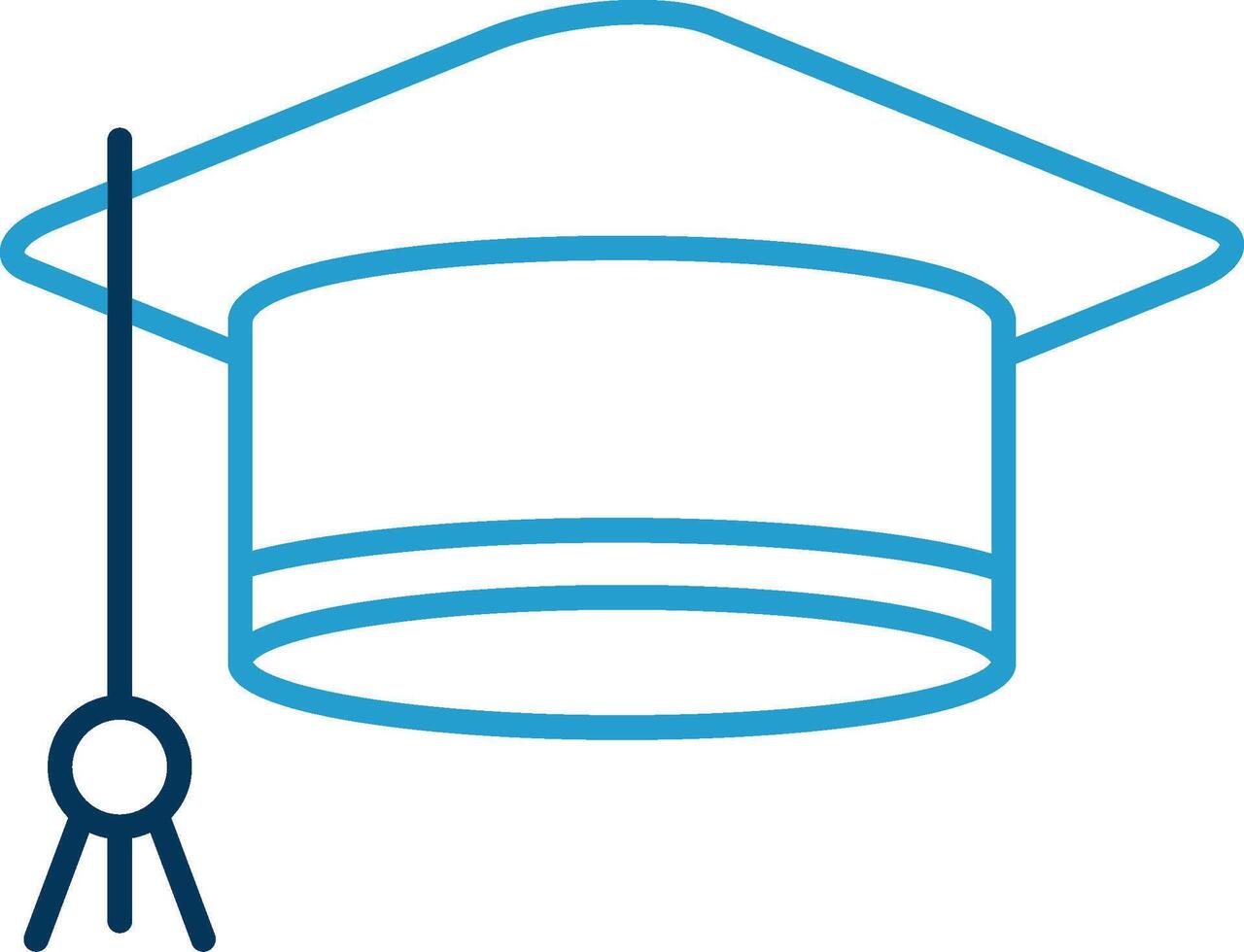 Mortarboard Line Blue Two Color Icon vector