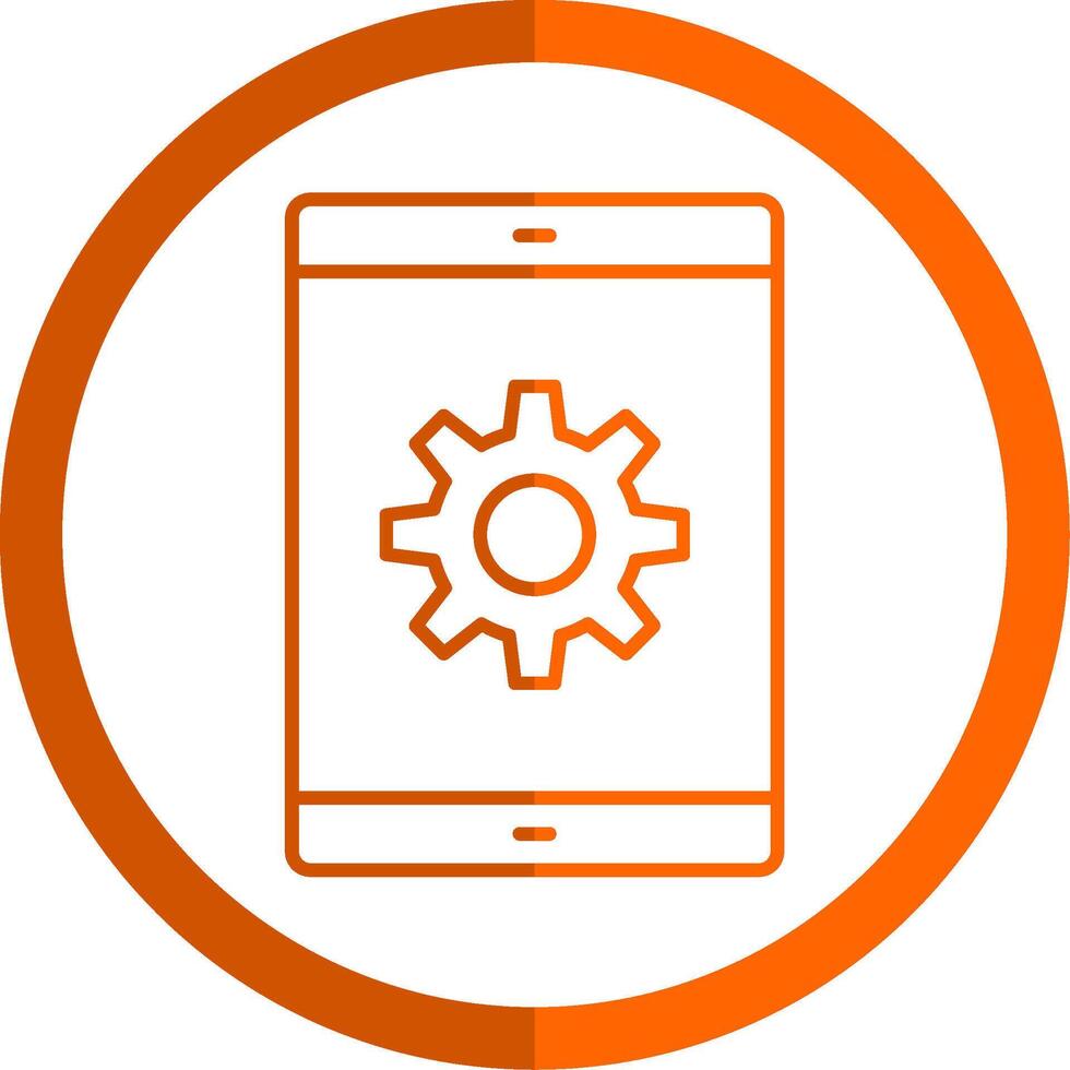 Technology Line Orange Circle Icon vector