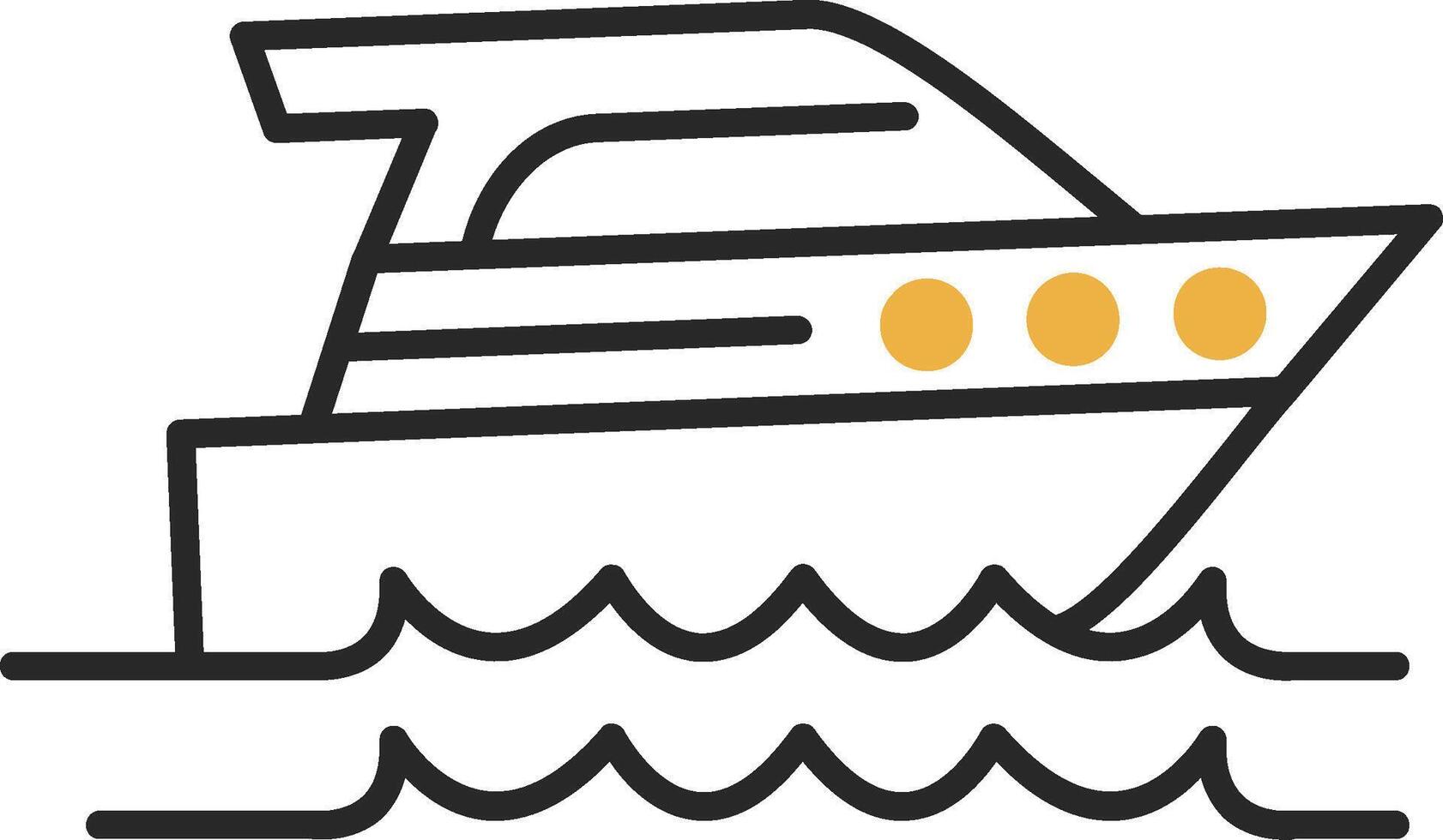 Speed Boat Skined Filled Icon vector