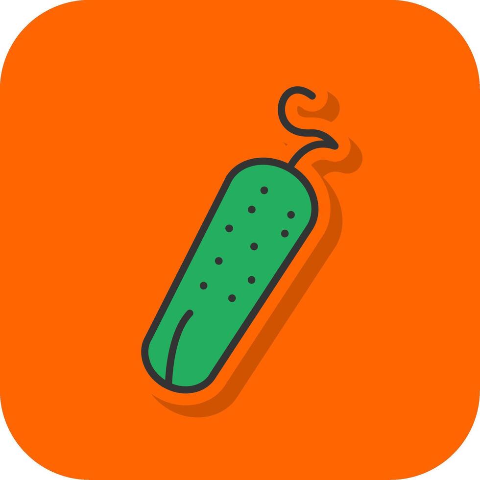 Pickle Filled Orange background Icon vector