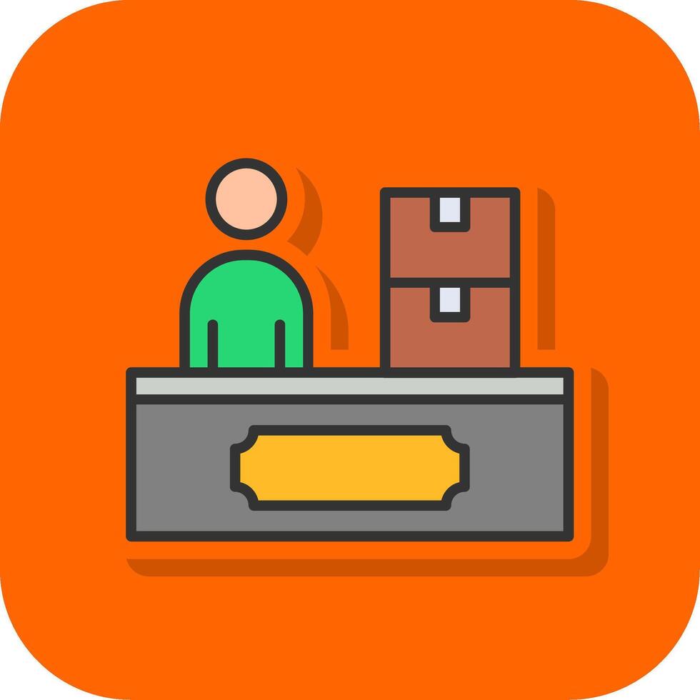 Checkin Filled Orange background Icon vector