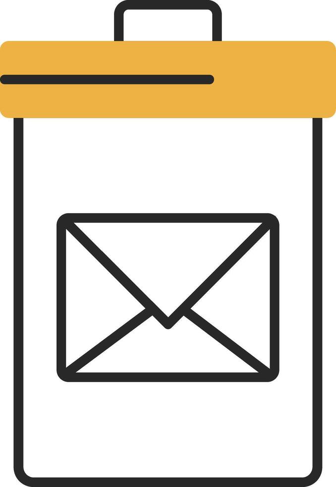 Delete Message Skined Filled Icon vector
