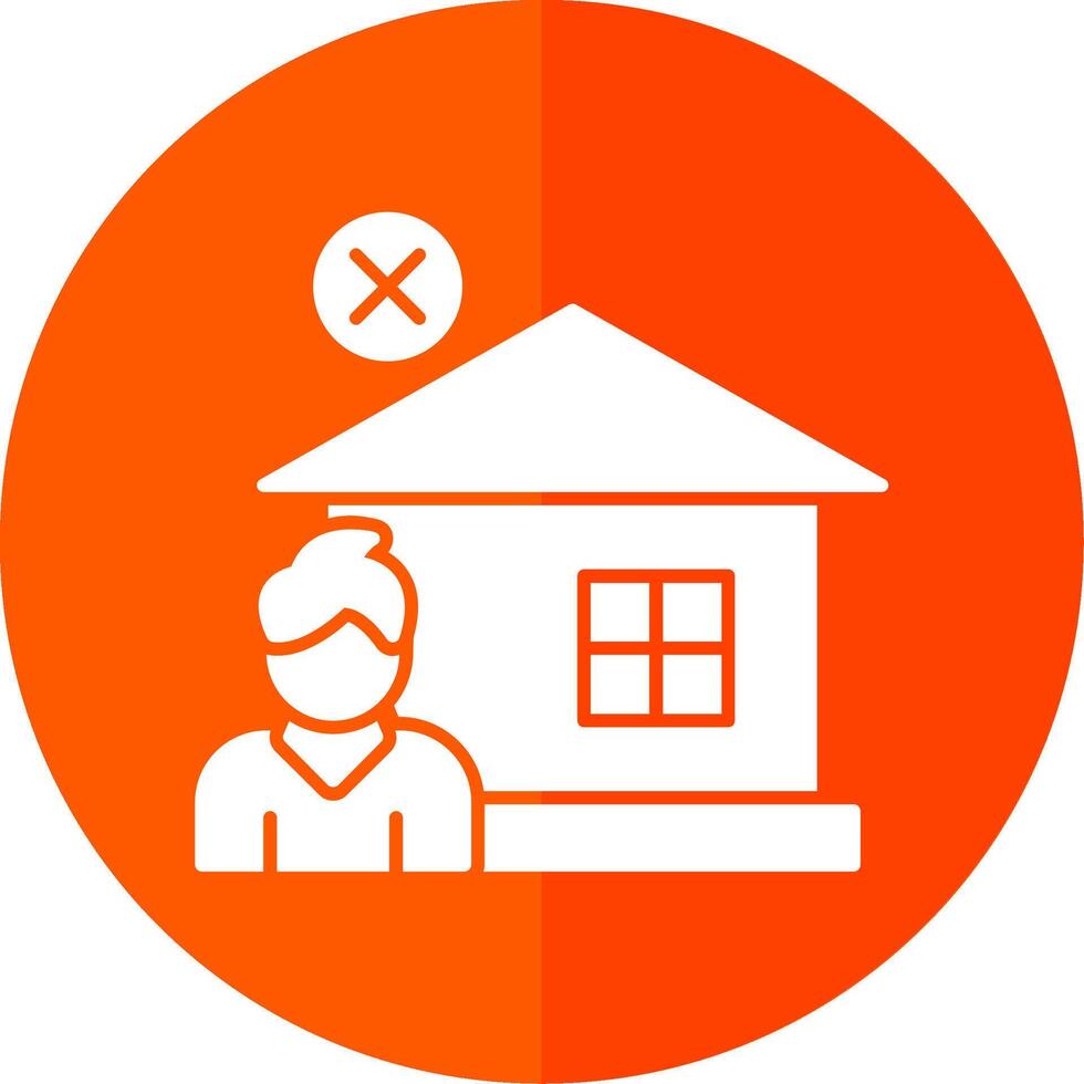 Homeless Glyph Red Circle Icon vector
