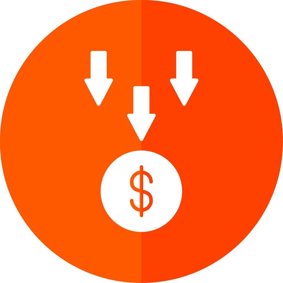 Bankruptcy Glyph Red Circle Icon vector