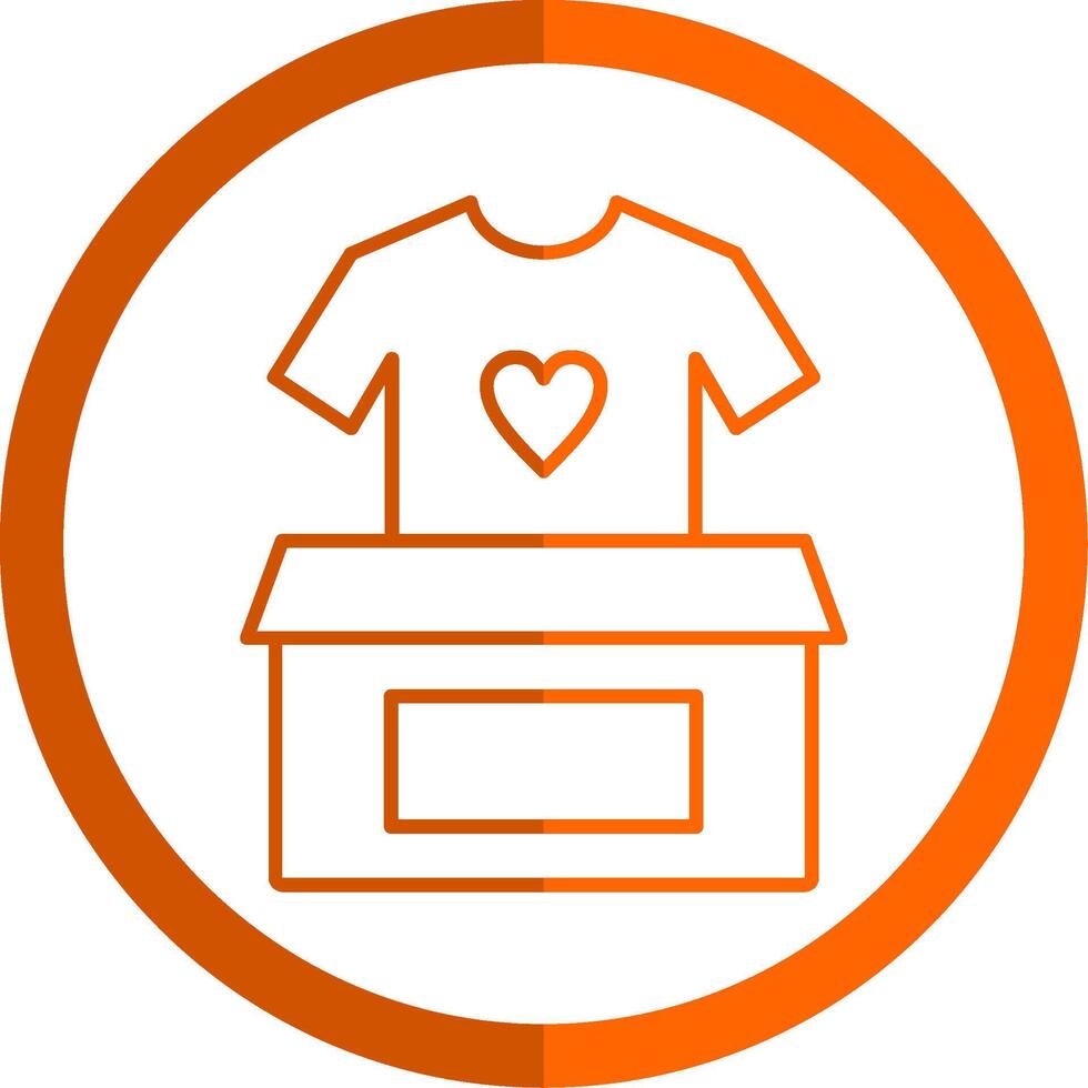 Clothes Donation Line Orange Circle Icon vector