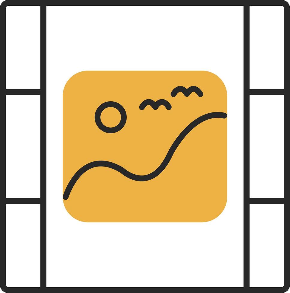 Picture Skined Filled Icon vector