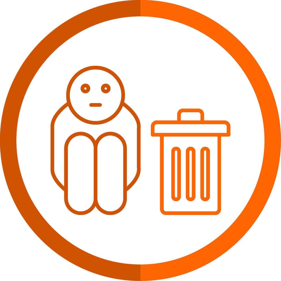 Scavenger Line Orange Circle Icon vector