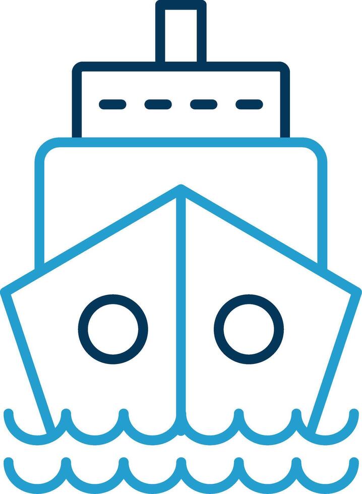 Ship Line Blue Two Color Icon vector
