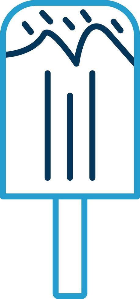 Ice Cream Line Blue Two Color Icon vector