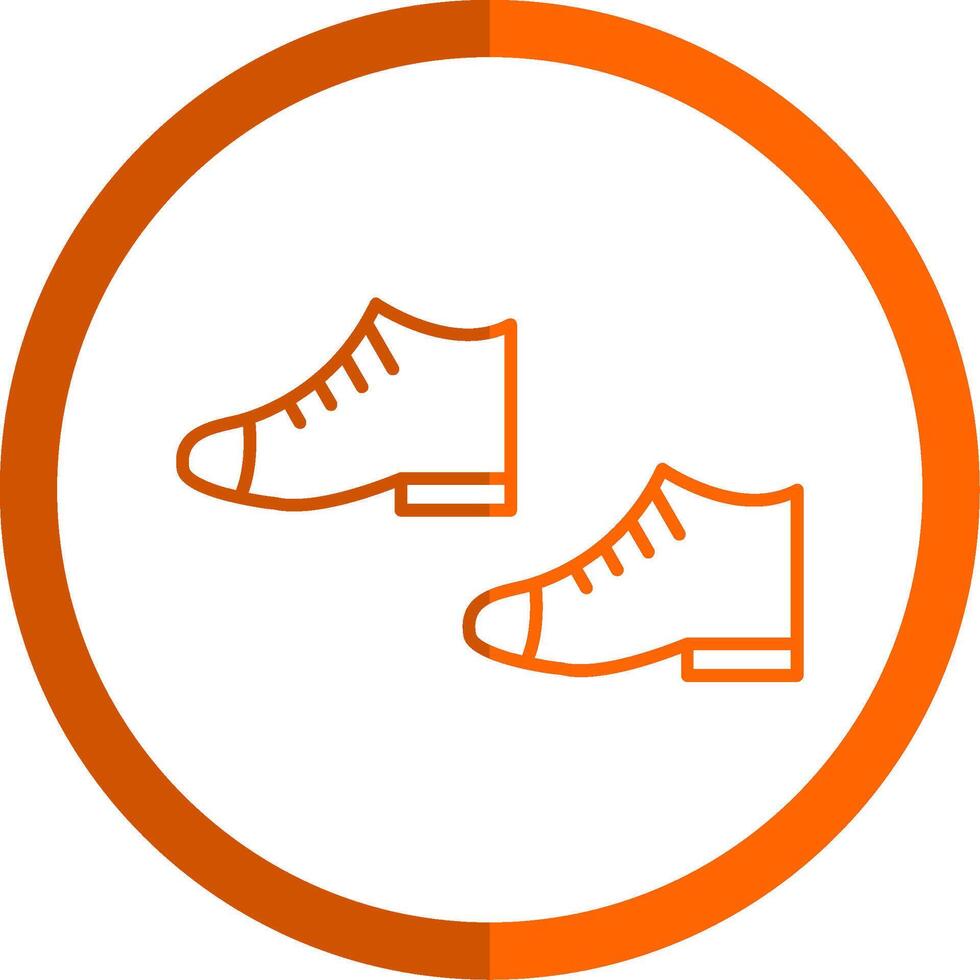 Shoes Line Orange Circle Icon vector