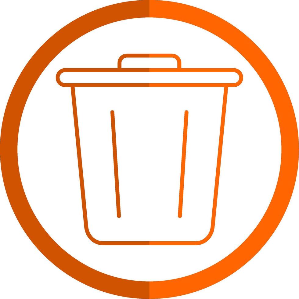 Garbage Line Orange Circle Icon vector