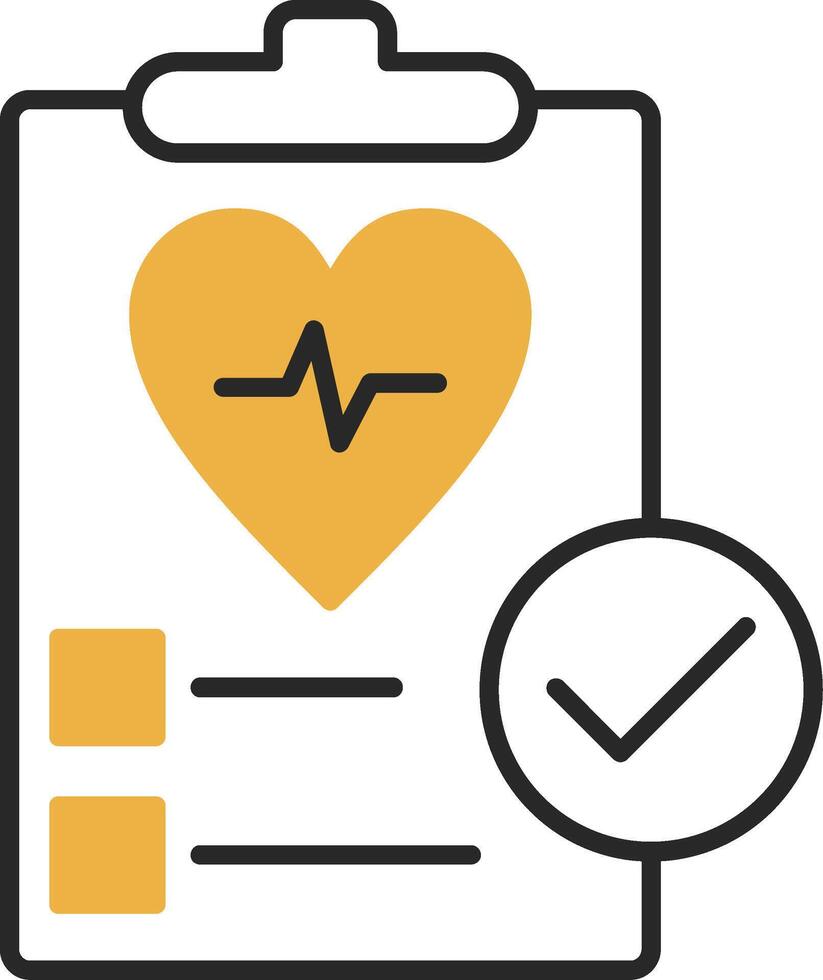 Health Check Skined Filled Icon vector