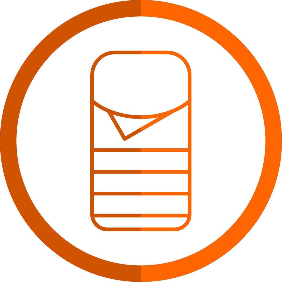 Sleeping Bag Line Orange Circle Icon vector