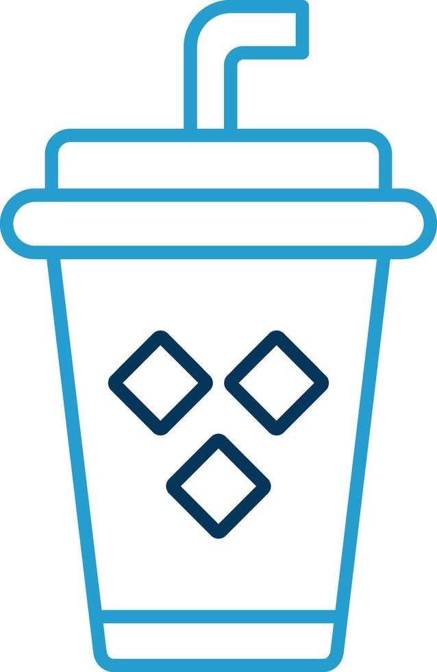 jugo línea azul dos color icono vector