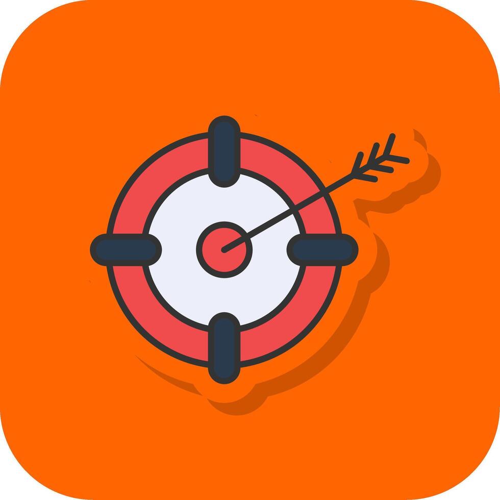 Goal Filled Orange background Icon vector