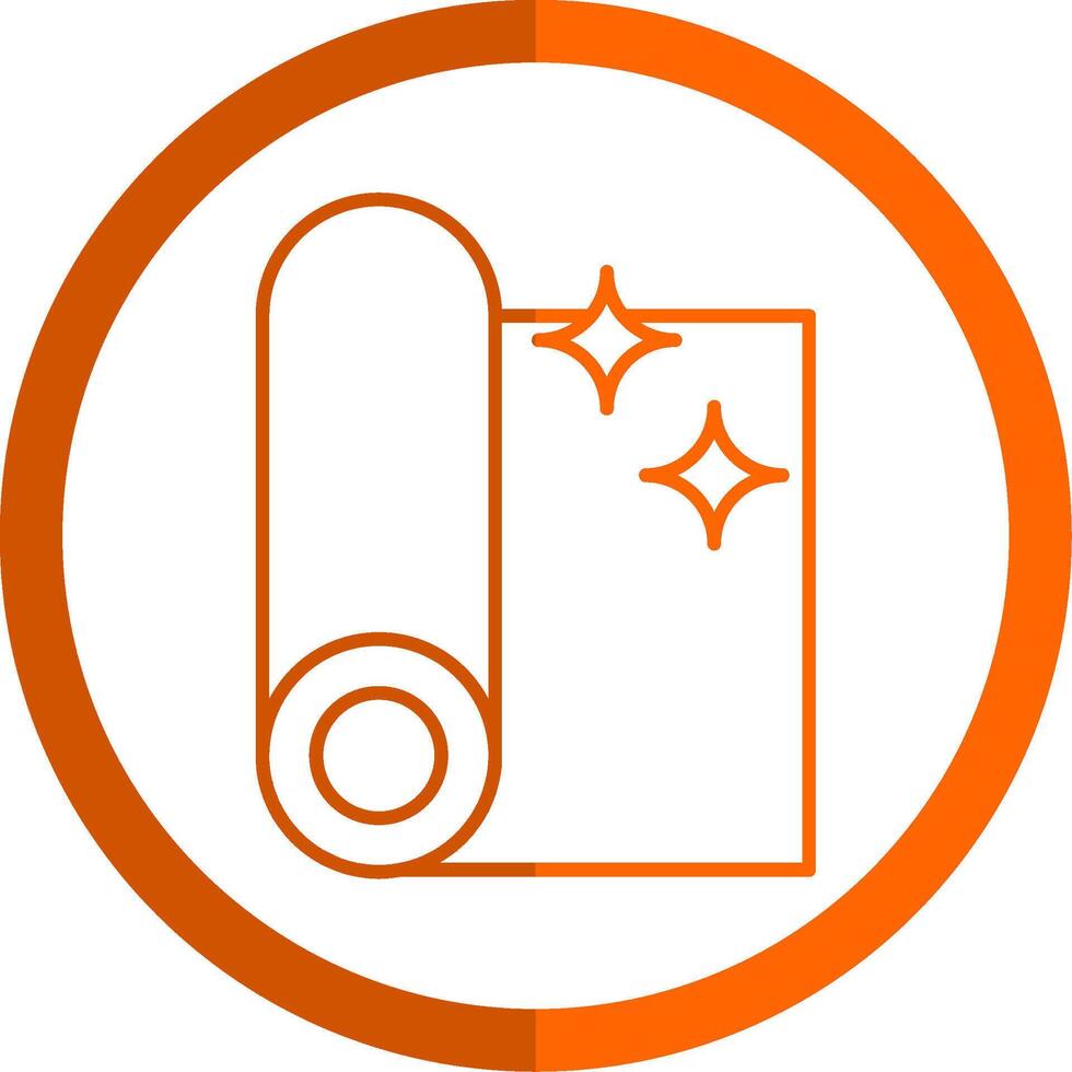 Fabric Line Orange Circle Icon vector