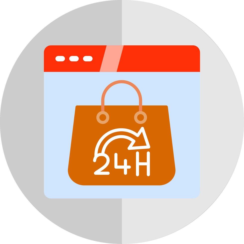 24 Hours Flat Scale Icon vector